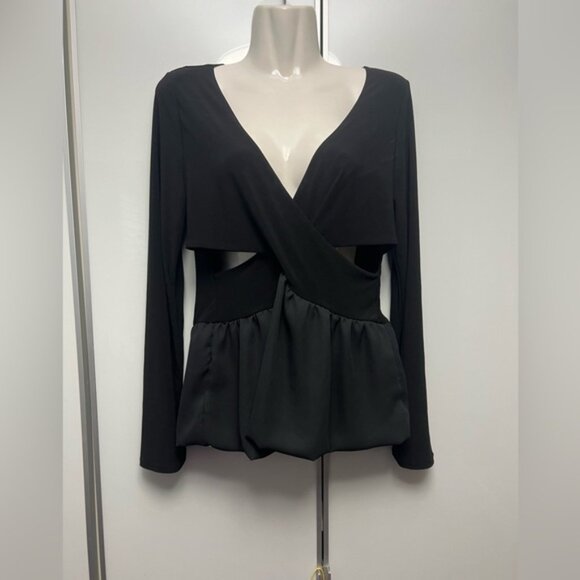 Fashion Nova Deep Down Peplum Top Size XL Brand - Picture 2 of 8